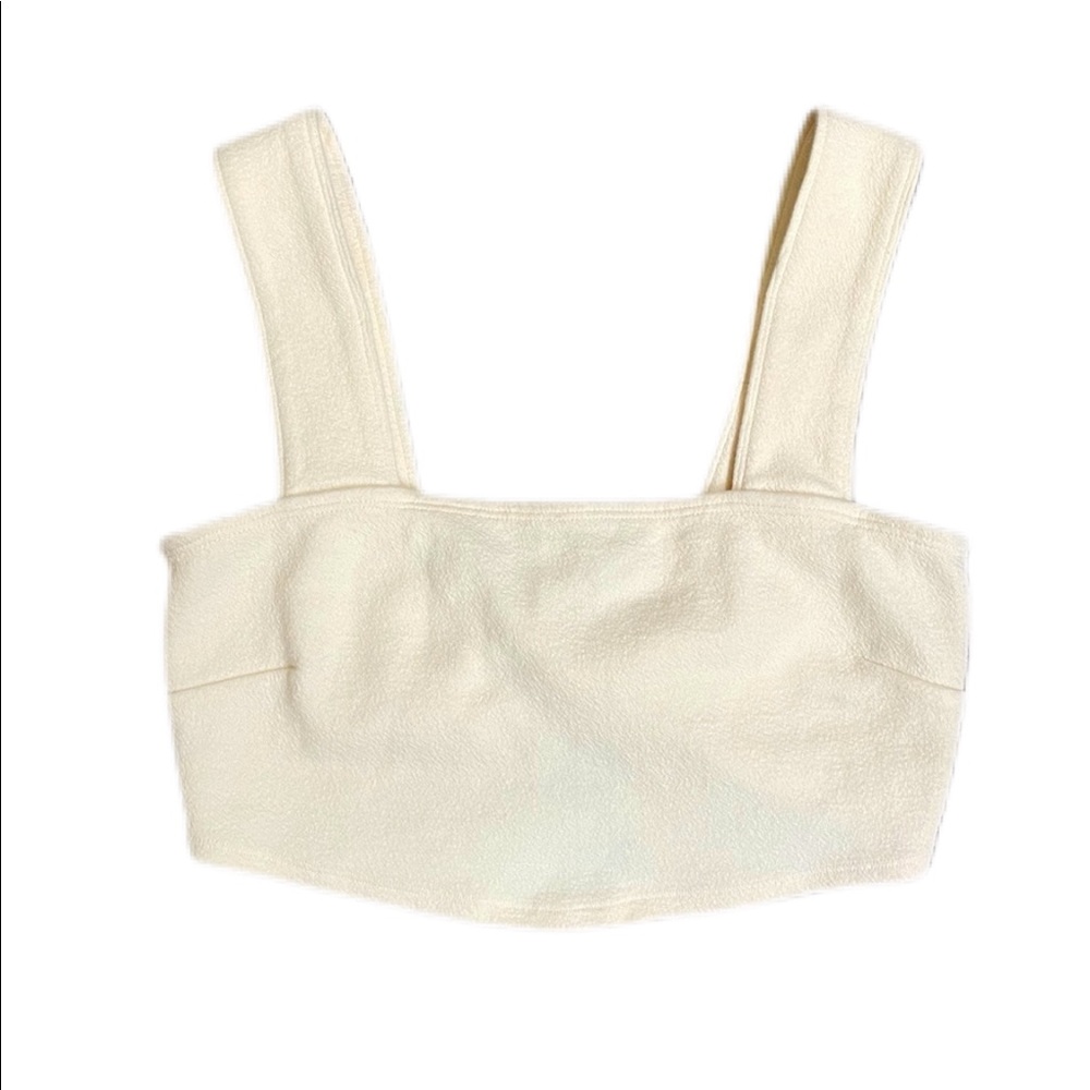 Free People Beach cream crop top twist in back